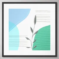 Trendy Modern minimalist botanical abstract Framed Art