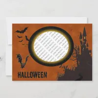 Bat, Haunted House Photo Frame and Orange Sky Invitation