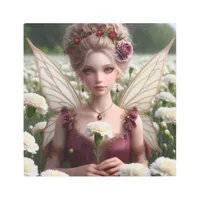 Beautiful January Fairy in Carnations Metal Print