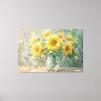 *~* Vase Sun Flowers TV2  Stretched Canvas Print