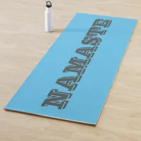 Simple Namaste Blue Grey Typographic Yoga Mat