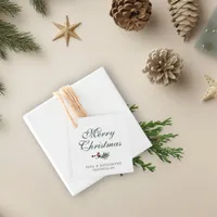 Modern Elegant Watercolor Botanical Christmas Favor Tags