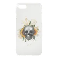 Gothic Sunflower Skull Monogram iPhone SE/8/7 Case