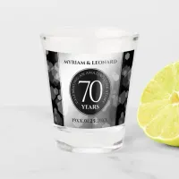 Elegant 70th Platinum Wedding Anniversary Shot Glass