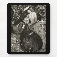 Vintage Elderly Mother and Daughter Mouse Pad