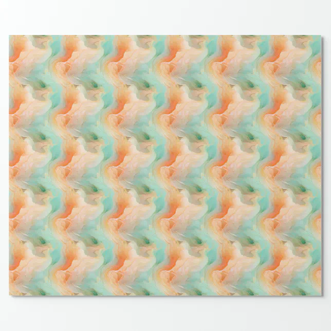 Marble Terracotta and Jade Pattern Invitation Wrapping Paper