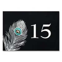 Vintage Chalkboard peacock wedding table numbers