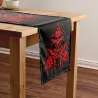 Romantic, Elegant Vintage Damask Red Goth  Short Table Runner