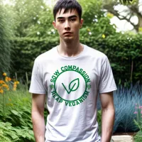 Sow Compassion, Reap Veganism - Eco-Friendly Vegan T-Shirt