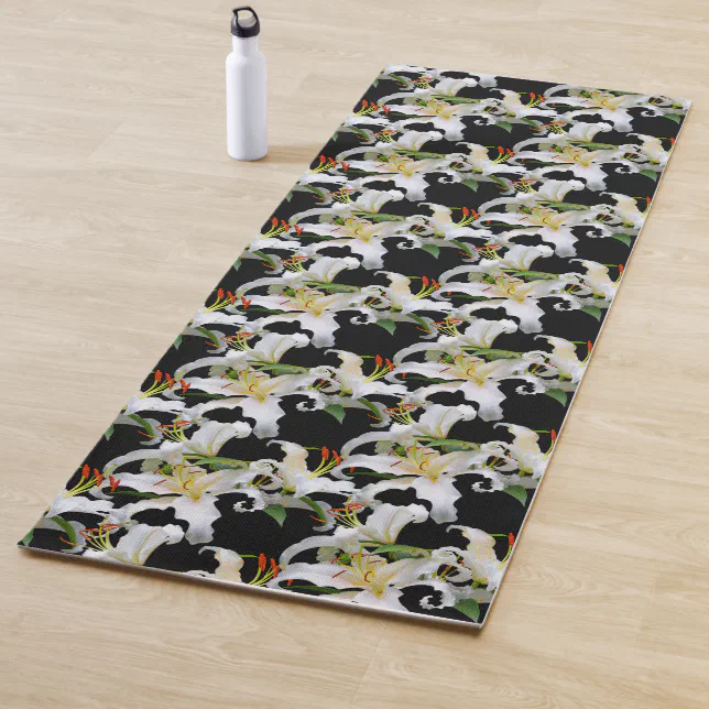 Elegant Casablanca White Oriental Lilies Yoga Mat