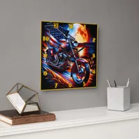 Moonlit motorcycle rides square wall clock