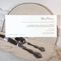 Elegant Modern Handwriting Horizontal Wedding Menu