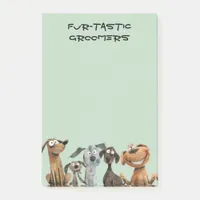 Watercolor Crazy Dog Groomers Boutique Blue Post-it Notes