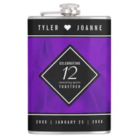 Elegant 12th Silk Wedding Anniversary Celebration Flask