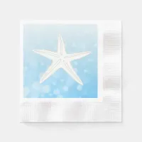 Blue Starfish Beach Themed Wedding Napkins