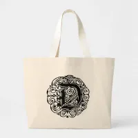 Monarchia Black  "D" Large Tote Bag