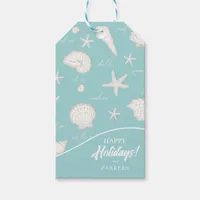 Shells Starfish Sun Fun Text Ivory ID918  Gift Tags