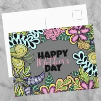 Whimsical Flowers Leaves Botanical Mother's Day Postcard
