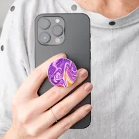 Cute Modern Elegant Purple White Marble PopSocket