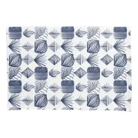 Bold Caribbean Tribal Mudcloth: White, Navy Blue Pillow Case