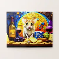 Cute Mosaic Field Mouse Vivid colored puzzle coll