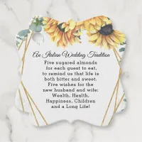 Sunflower Rustic Elegant Geometric Gold Wedding  Favor Tags