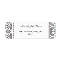 red damask ,return address label