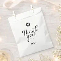 Elegant Minimalist Couple Initial Script Thank You Favor Bag