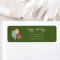 Traditional Christmas Ornaments Simple Minimal Fun Label