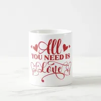 All You Need Is Love Typography Coffee Mug