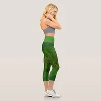 Green Dinosaur Hide Capri Leggings