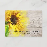 *~* Sunflower Rustic Country  AP49 Distressed Wood Business Card
