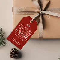 Christian Christmas Verse Typography Holiday Gift Tags