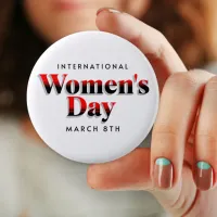 Minimal International Women's Day | March 8th Buttons