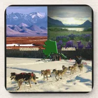 Fairbanks, Alaska Collage Coaster