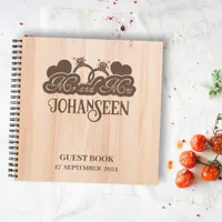 Rustic Wood Wedding Elegant Mr and Mrs Guest book 