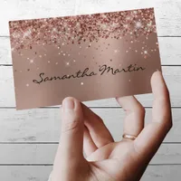 Glittery Rose Gold Glam Ombre Business Card