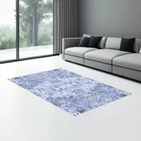 Elegant ice blue mosaic, modern rug