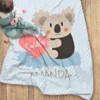 Cute Koala Cuddles ID386 Fleece Blanket