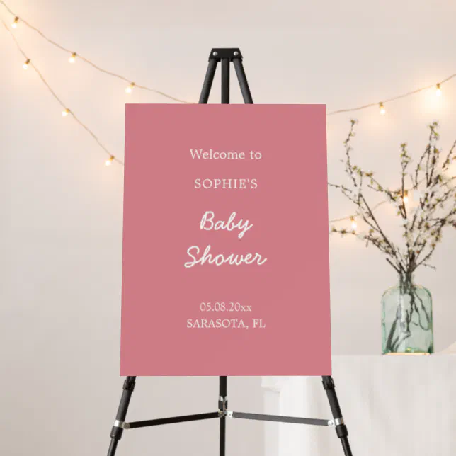 Blush Pink Baby Shower Welcome Sign