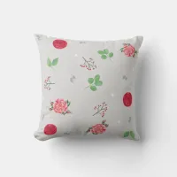 Rose Cottage Floral Print Throw Pillow