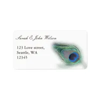 peacock wedding ,return address label