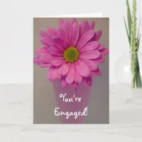 Pink Daisy in Vase Engagement Card