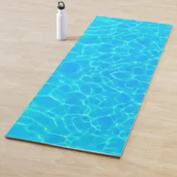 Aqua Water Pattern With Reflection Waves Yoga Mat