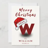 Christmas Script Family Name Monogram Non Photo Holiday Card