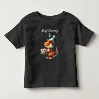 Birthday Boy T-rex Dinosaur Name and Age Toddler T-shirt