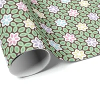 Colorful Geometric Flower Garden Wrapping Paper