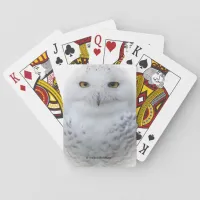 Beautiful, Dreamy and Serene Snowy Owl Playing Cards
