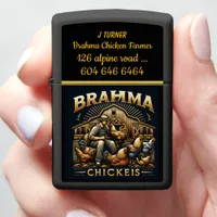 Farmer With Brahma Chickens at Sunset Zippo Lighter