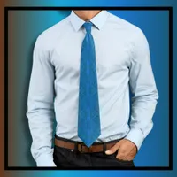 Moody Swirl Pattern Blue  Neck Tie